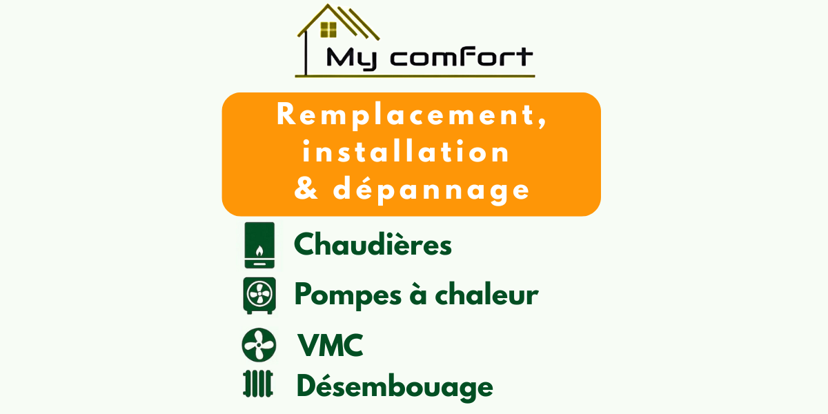 MyComfort proposant le remplacement, l’installation et le dépannage de chauffage avec service rapide